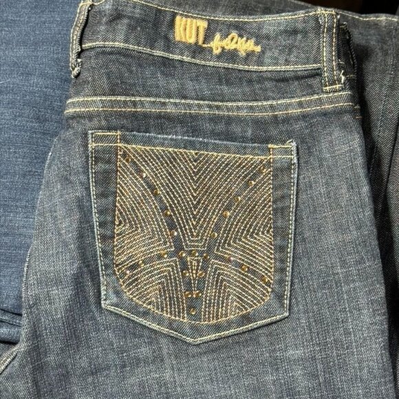 Kut From The Kloth Embellished Pocket Womens Jeans Size 6 Dark Wash - Picture 5 of 11